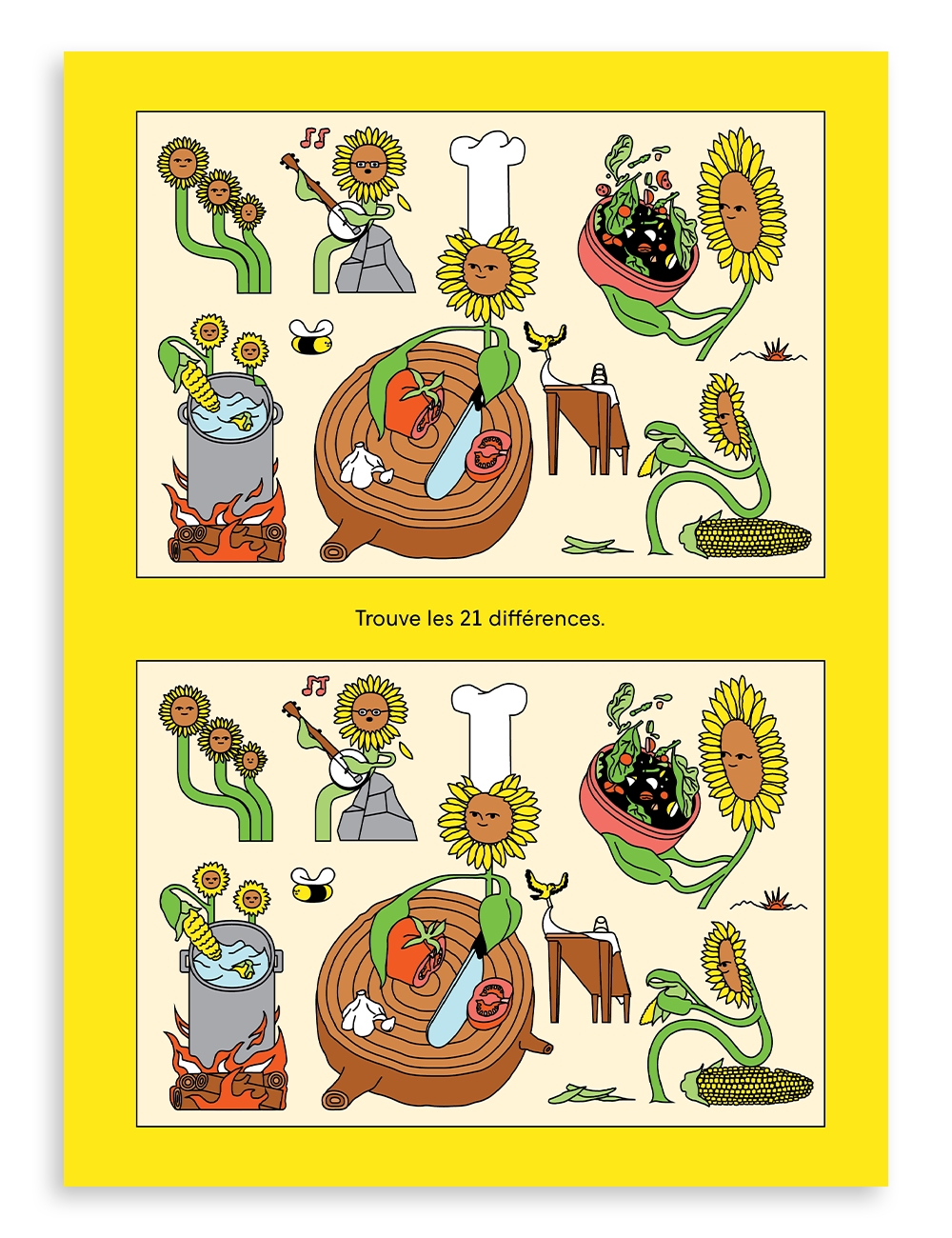 Page de la section de jeux « Trop banane » par Haute vitesse, magazine miam no 15